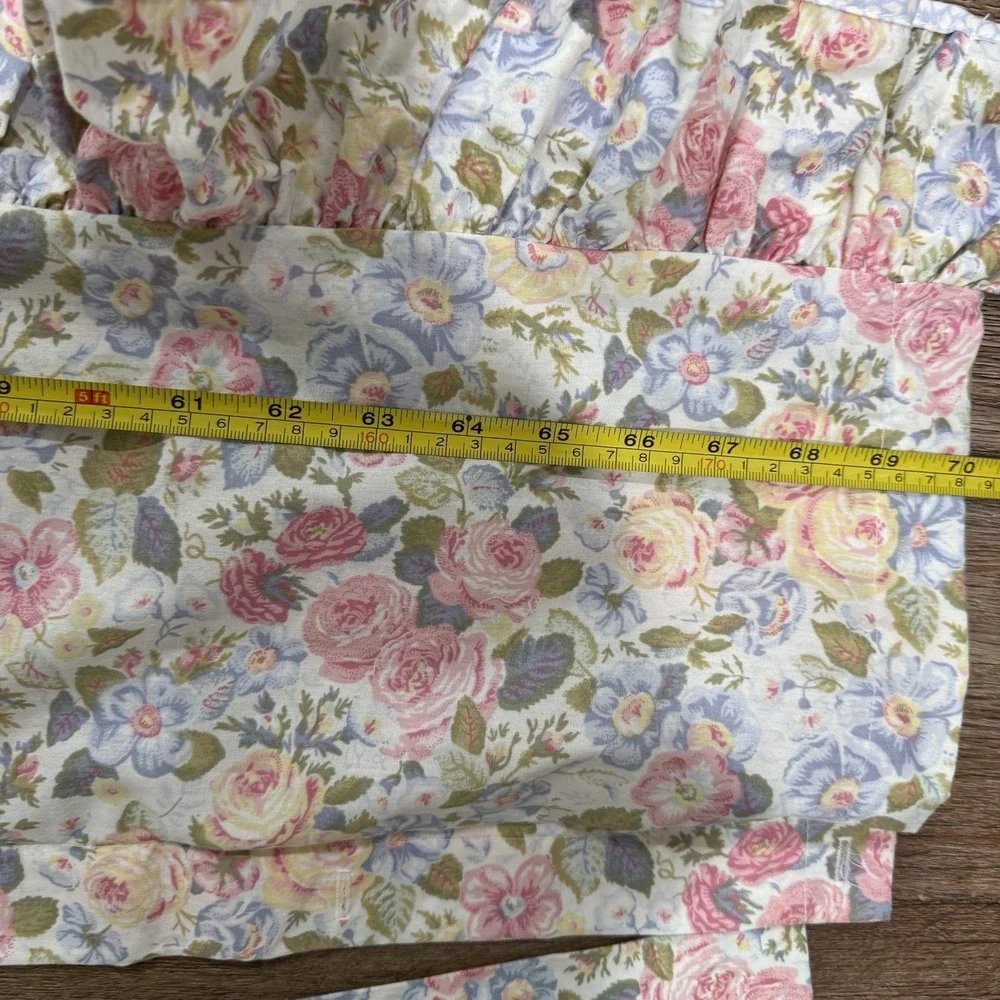Vintage Laura Ashley Shower Curtain Floral 3 Pc Valance Cottagecore Shabby USA